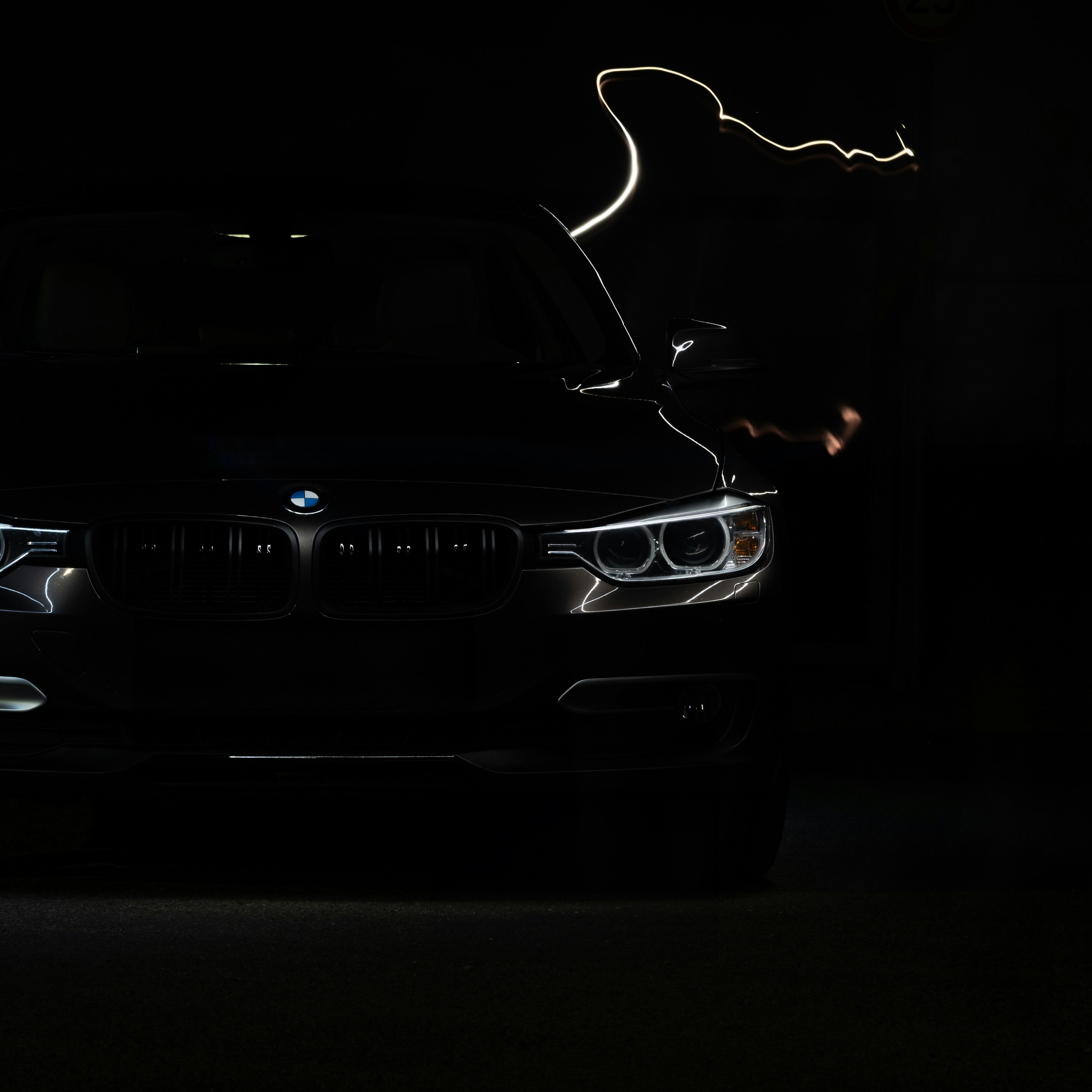 Luxury vehicle being detailed
